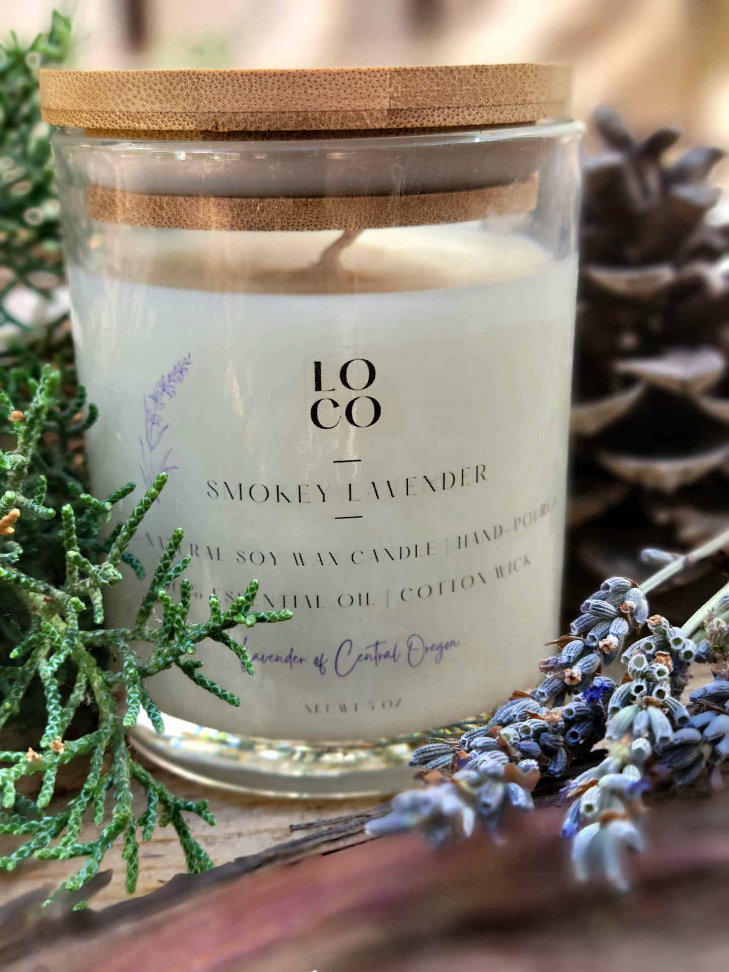 Smokey Lavender Essential Oil Soy Wax Candle