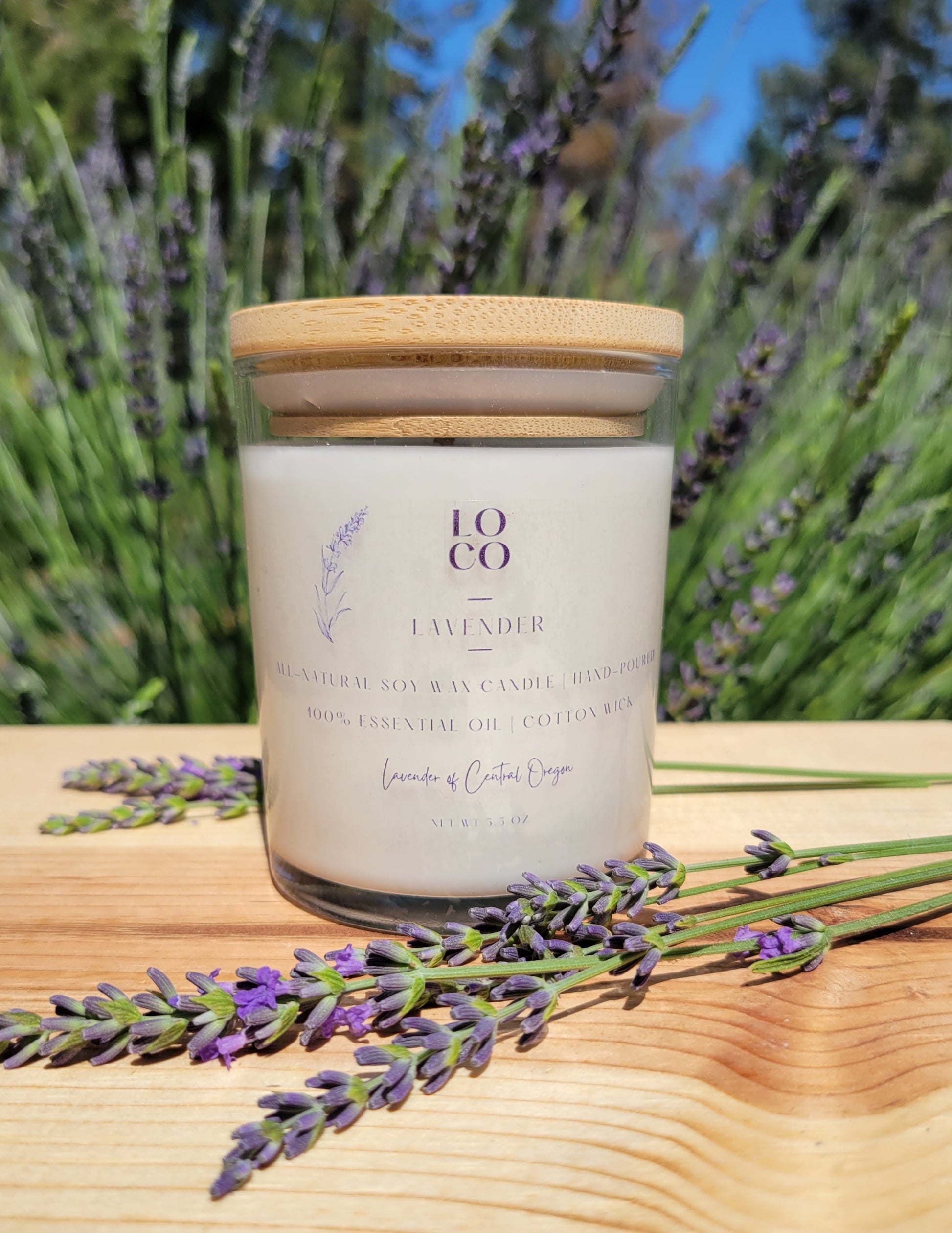 Lavender Essential Oil Soy Wax Candle – Loco Farm - Lavender of Central  Oregon